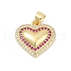 Brass Micro Pave Cubic Zirconia Pendants KK-D317-085G-1