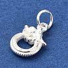 990 Sterling Silver Dragon Charms with Jump Rings STER-M119-07B-S-2