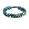 Natural African Turquoise(Jasper) Round Beaded Braided Bead Bracelets WGA4FF5-02-2