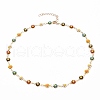 Daisy Link Chain Necklaces & Bracelets Jewelry Sets SJEW-JS01138-01-3