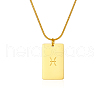 Stylish Stainless Steel 12 Zodiac Rectangle Pendant Necklaces for women GA2858-8-1