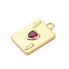 Brass Micro Pave Cubic Zirconia Charms KK-F895-15G-2
