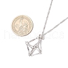 3Pcs 3 Styles 304 Stainless Steel Empty Macrame Pouch Pendant Singapore Chain Necklaces NJEW-JN05284-6