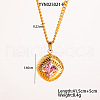 Retro Rhombus Stainless Steel Cubic Zirconia Pendant Necklaces for Women CQ6357-2-1