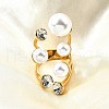 304 Stainless Steel & Cubic Zirconia & Plastic Cuff Rings for Women RJEW-M102-01G-1