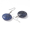 Natural Sodalite Flat Round Dangle Earrings EJEW-D188-03P-04-3