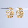 C-shaped Hollow Sunflower Brass Stud Earrings VI6809-2