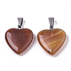 Heart Natural Carnelian Pendants G-Q438-17-2