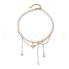 Star Brass Micro Pave Cubic Zirconia Charm Necklaces & Hoop Earring Sets SJEW-JS01318-4