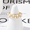Brass Micro Pave Clear Cubic Zirconia Open Cuff Rings for Women RJEW-R011-07G-3