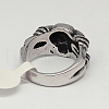 Unique Retro Men's Halloween Jewelry 304 Stainless Steel Skull Rings RJEW-F006-338-3