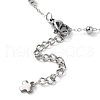 304 Stainless Steel Cable Chain Cross Tassel Anklets for Women AJEW-AN00678-4