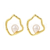 Nuggets Brass Stud Earrings EJEW-H158-06G-4