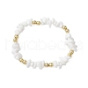 2Pcs 2 Style Natural Aquamarine Column Beaded Stretch Bracelets Sets BJEW-JB11057-3