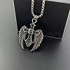 Vintage Gothic Stainless Steel Cubic Zirconia Pendant Necklaces ZQ9567-3