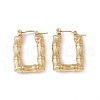 Ion Plating(IP) 304 Stainless Steel Rectangle with Bamboo Hoop Earrings for Women EJEW-G314-09G-1