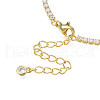 Cubic Zirconia Classic Tennis Necklace with Flower Links NJEW-N048-01D-2