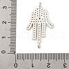 Rack Plating Brass Micro Pave Clear Cubic Zirconia Religion Hamsa Hand Connector Charms KK-Z070-11P-3