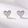 Delicate S925 Sterling Silver Heart Stud Earrings LU2165-1-1