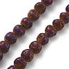 Electroplated Natural Lava Rock Beads Strands G-A251-D01-01B-2