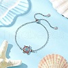 Sea Turtle Link & Charm Bracelets BJEW-JB11702-02-1