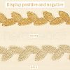 Fingerinspire Leaf Pattern Bugle Bead Beaded Trim Banding OCOR-FG0001-33-4