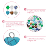 48Pcs 6 Styles Natural Rose Quartz & Blue Spot Jasper & Amethyst & Tiger Eye & Fluorite & Malaysia Jade Heart Charms with Platinum Tone Brass Loops PALLOY-DC00014-4