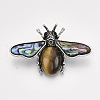 Natural Tiger Eye Brooches/Pendants G-S353-08I-2