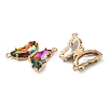 Brass Pave Faceted Glass Connector Charms FIND-Z020-04J-2