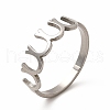 Non-Tarnish 304 Stainless Steel Horseshoe Finger Ring for Women RJEW-K239-08P-3