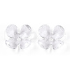 4-Petal Transparent Acrylic Bead Caps X-FACR-T001-09A-4