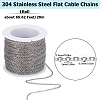 SUNNYCLUE 1Roll 304 Stainless Steel Flat Cable Chains CHS-SC0001-07-2