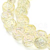 Full Rainbow Plated Electroplate Transparent Glass Beads Strands EGLA-G037-01A-FR04-3
