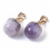 Top Golden Plated Natural Amethyst Pendants X-G-T131-03H-2