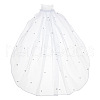 Long Mesh Tulle Bridal Veils with Combs & Plastic Pearl OHAR-WH0025-13-1