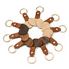 10Pcs 2 Style Wooden & Imitation Leather Pendant Keychain KEYC-TA0001-23-7