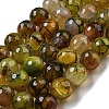 Faceted Natural Dragon Veins Agate Beads Strands G-F447-12mm-L05-2