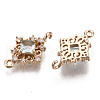 Brass Micro Pave Cubic Zirconia Links Connectors KK-R111-014-A03-2