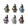 12Pcs 6 Colors Snake Enamel Pins JEWB-A033-18EB-2