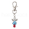 Mushroom Angel Glass Pearl & Lampwork Pendant Decorations HJEW-MZ00233-3