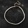 Brass Micro Pave Clear Cubic Zirconia Link Chain Bracelets for Women BJEW-S170-02G-A-1