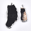 Natural Dyed & Heated Black Agate Slices Big Pendants G-R125-2A-S-2