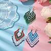 Boho 304 Stainless Steel with Glass Dangle Stud Earring EJEW-MZ00176-2