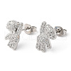Clear Cubic Zirconia Bear Stud Earrings EJEW-R149-02P-1