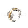 Bowknot 304 Stainless Steel Open Cuff Rings for Women RJEW-G339-05GP-02-2