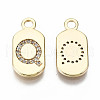 Brass Micro Pave Clear Cubic Zirconia Pendants KK-S360-052Q-NF-2