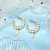 Mother's Day Jewellery Moon & Star Natural Pearl Dangle Half Hoop Earrings EJEW-JE05895-02-2