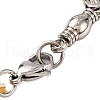 201 Stainless Steel Barrel Byzantine Chain Bracelets BJEW-B078-133GP-3