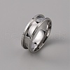 201 Stainless Steel Grooved Finger Ring Settings STAS-WH0027-26G-P-1