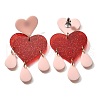 304 Stainless Steel Dangle Stud Earrings EJEW-M074-02G-4